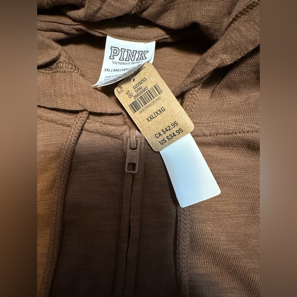 Victoria’s Secret PINK Summer Lounge Cotton Zip-Up Hoodie Size XXL - Picture 10 of 12